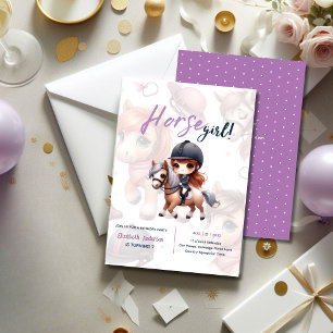 Dressage Rider Horse Girl Birthday Party Invitation
