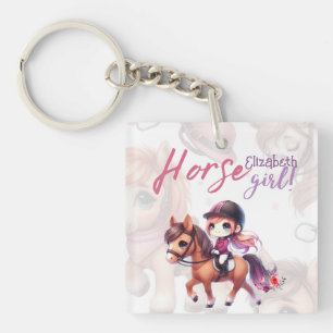 Dressage Rider Horse Girl Birthday Party Key Ring