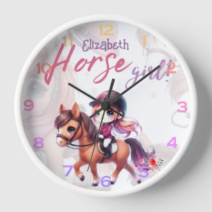 Dressage Rider Horse Girl Personalized Clock