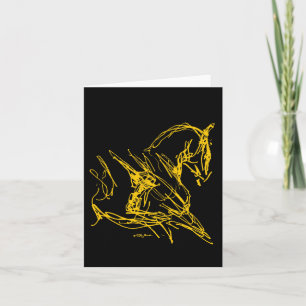 Dressage: Self Carriage - Gold on Black Card