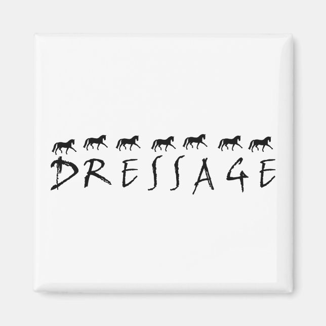 Dressage (text and horses) magnet (Front)