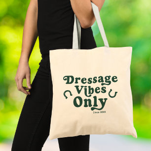 Dressage Vibes Only Retro Bold Typography Tote Bag