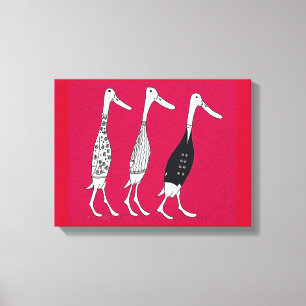 Dressed ducks canvas print