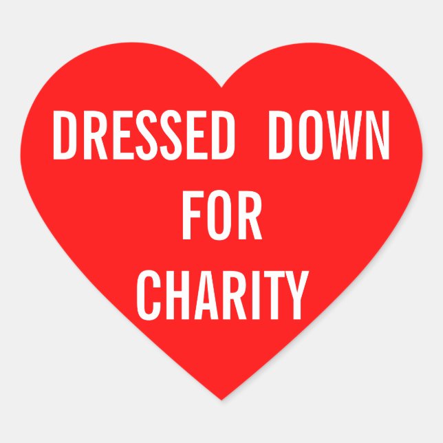 Dressed For Charity Heart Heart Sticker (Front)