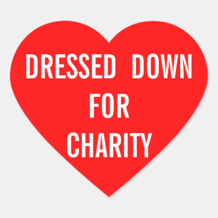 Dressed For Charity Heart Sticker
