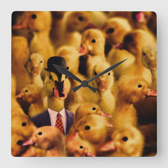 Dressed For Success Duck Square Wall Clock (Front)