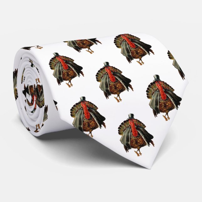 DRESSED THANKSGIVING TURKEY TIE (Rolled)
