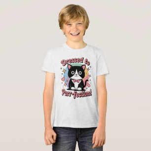 Dressed to Purr-fection - Kawaii Tuxedo Cat Tri-Blend Shirt