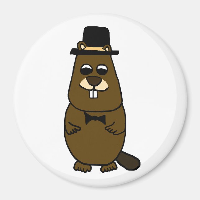 Dressed up Groundhog Magnet (Front)