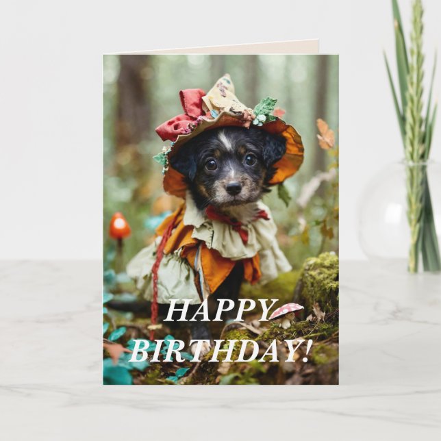DRESSED UP PUP BIRTHDAY CARD (Front)