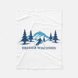 Dresser Wisconsin Ski Resort Skiing Skier  Fleece Blanket