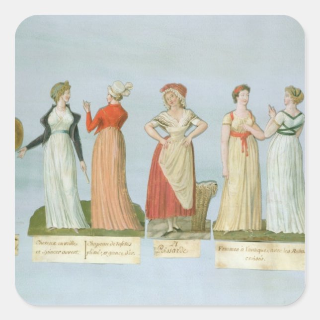 Dresses and costumes in vogue square sticker (Front)