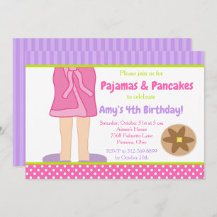 Dressing Gown Pyjamas and Pancakes Party Invitation