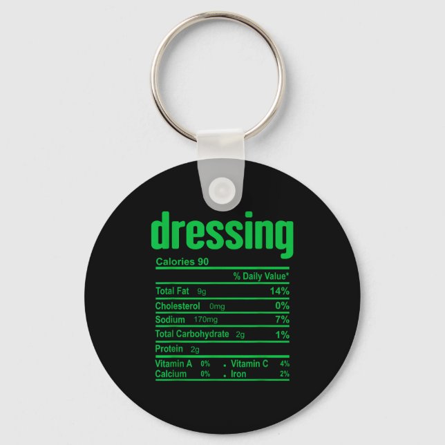 Dressing Nutrition Facts Family Matching Christmas Key Ring (Front)
