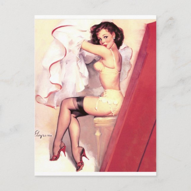 Dressing Room Pin Up Postcard (Front)