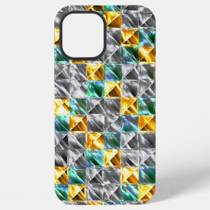 Dressy mint, golden and silver tiles or stained iPhone 12 Pro Max Case