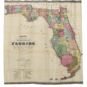 Drew's New Map Of The State Of Florida Shower Curtain