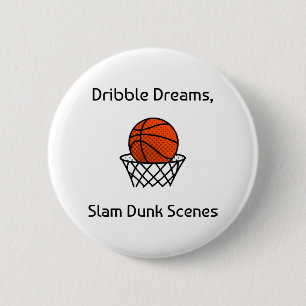 Dribble Dreams, Slam Dunk Scenes Basketball 6 Cm Round Badge