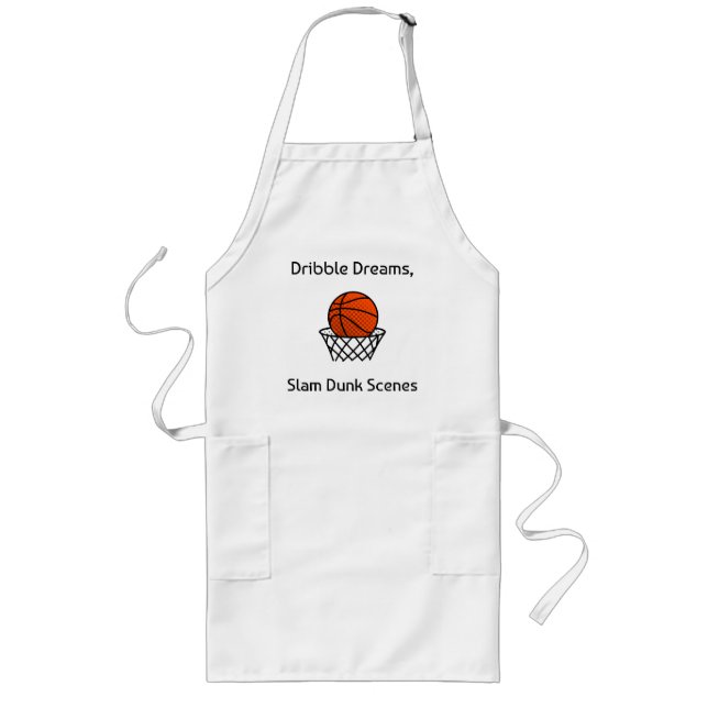Dribble Dreams, Slam Dunk Scenes Basketball Long Apron (Front)