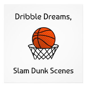 Dribble Dreams, Slam Dunk Scenes Basketball Photo Print