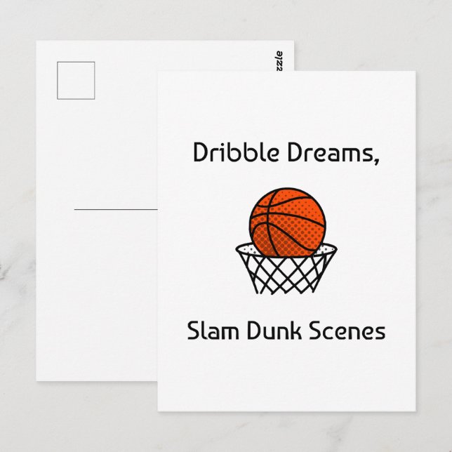 Dribble Dreams, Slam Dunk Scenes Basketball Postcard (Front/Back)