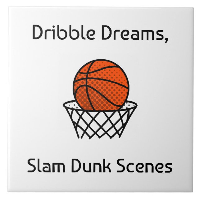 Dribble Dreams, Slam Dunk Scenes Basketball Tile (Front)