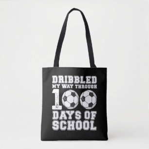 Dribbled My Way Through 100 Days School Soccer Tote Bag