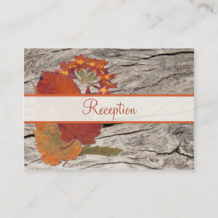 Dried Autumn Leaves and Flowers Enclosure Card
