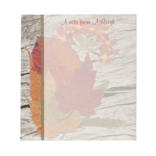 Dried Autumn Leaves and Flowers Notepad