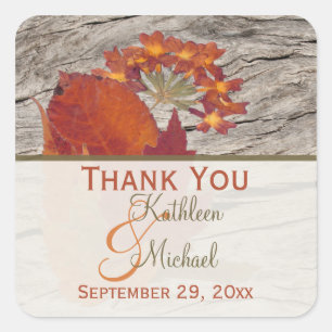 Dried Autumn Leaves, Flowers 1.5" Wedding Sticker