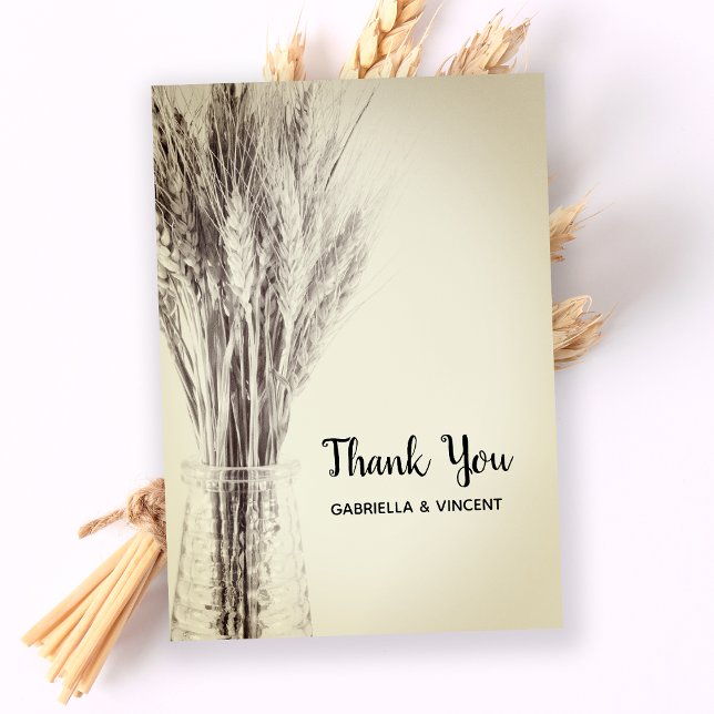 Dried Barley Bottle Country Farm Wedding Thank You (Creator Uploaded)