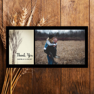 Dried Barley Bottle Country Farm Wedding Thank You Card