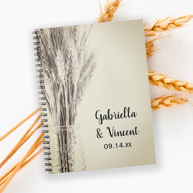 Dried Barley Bottle Farm Wedding Guest Book (Creator Uploaded)