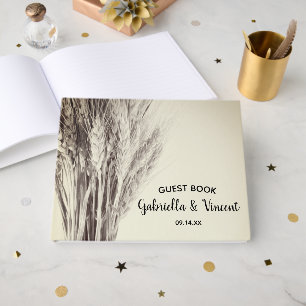 Dried Barley Country Farm Wedding Guest Book