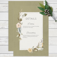 Dried Boho Floral Frame Sage Wedding Details