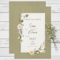 Dried Boho Floral Frame Sage Wedding