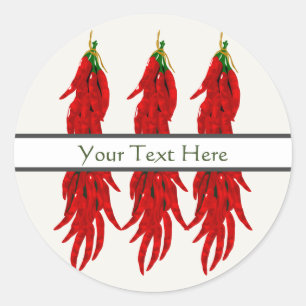 Dried Chilli Peppers Classic Round Sticker