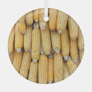 Dried Corn Stack: Textured Glass Tree Decoration