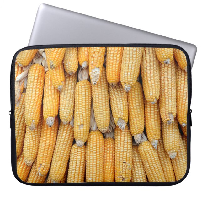 Dried corn that was stacked . laptop sleeve (Front)