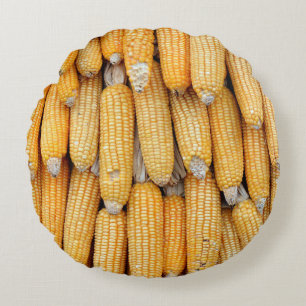 Dried corn that was stacked . round cushion