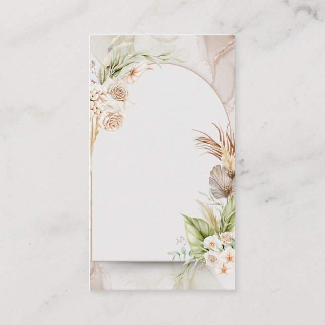 Dried Floral Arch Wedding Invitation with Grass (Back)