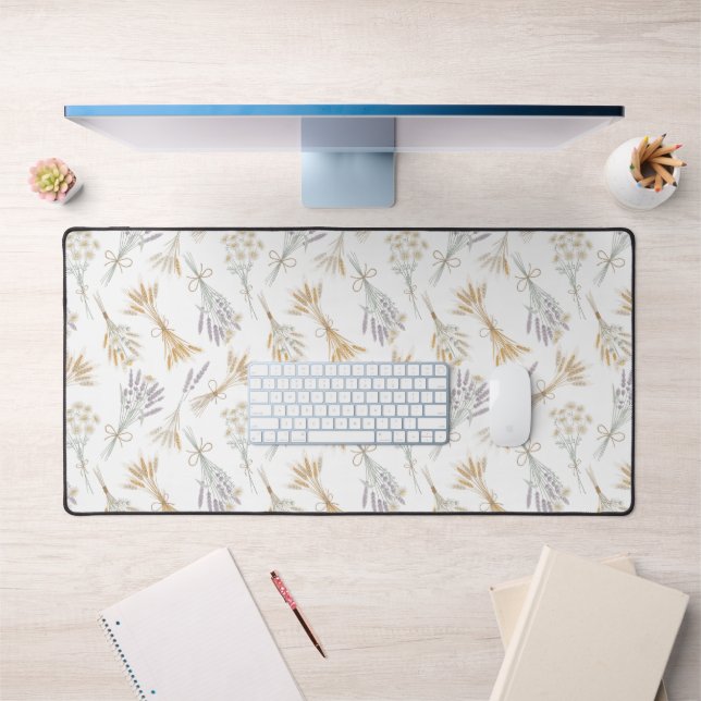 Dried Flower Bundle Chamomile Lavender Wheat Desk Mat (Office 1)