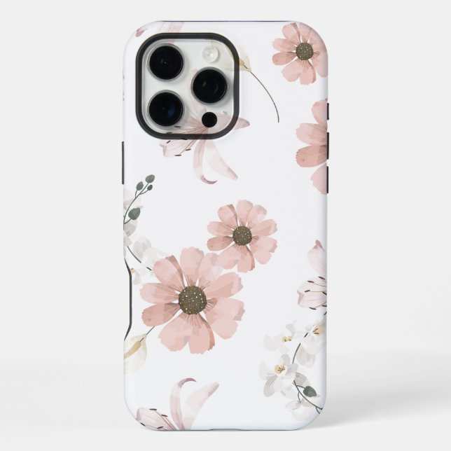 Dried Flower Seamless Pattern iPhone Case (Back)