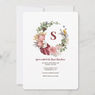 Dried Flowers Wreath  Invitation