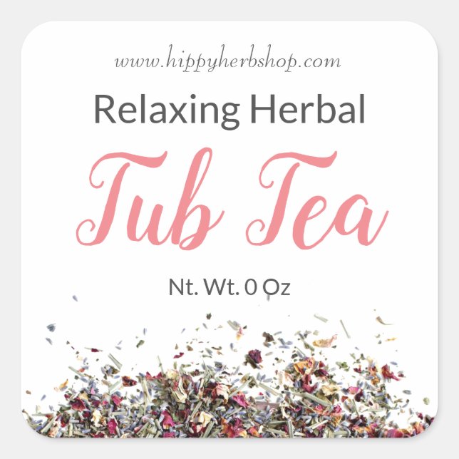Dried Herbal Extracts Bath Tub Tea Soak Labels (Front)