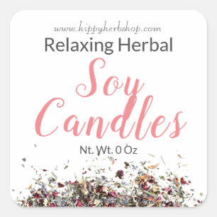 Dried Herbal Extracts Soy Candles Labels