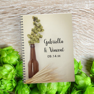 Dried Hops and Wheat Brewery Wedding Guest Book