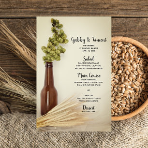 Dried Hops and Wheat Brewery Wedding Menu