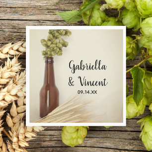 Dried Hops and Wheat Brewery Wedding Napkin