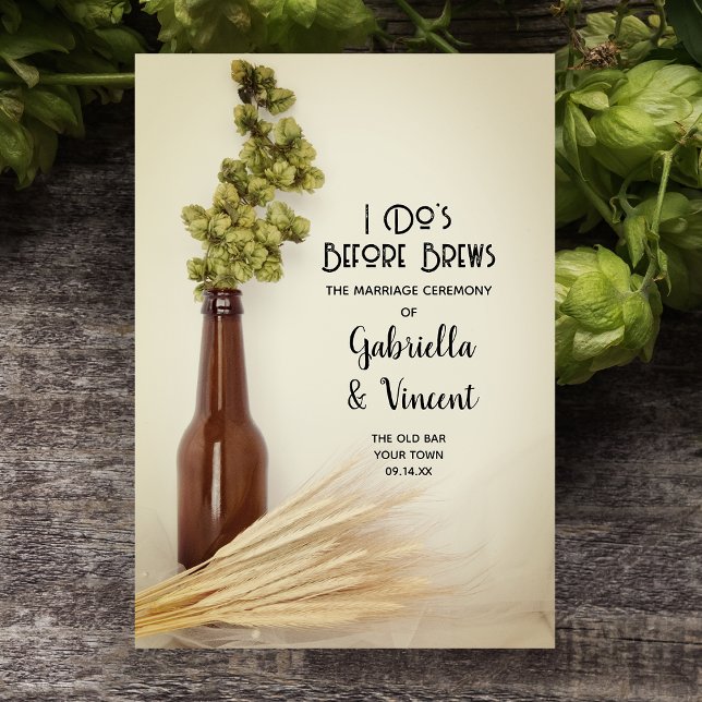 Dried Hops and Wheat Brewery Wedding  Tri-Fold Programme (Creator Uploaded)